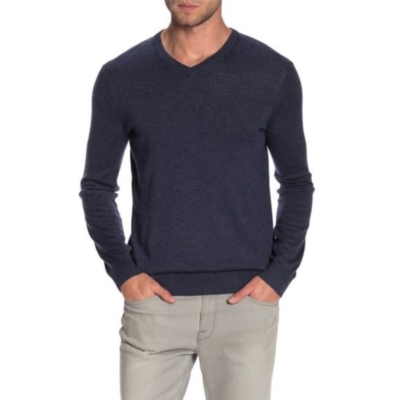 Theory Harman Rinland Wool Blend V-Neck Sweater - Picture 1 of 6